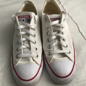 White Low Top Converse Size 9
